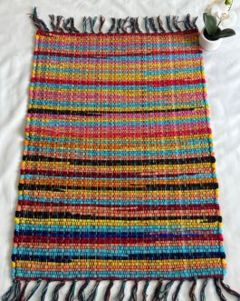 handcrafted, colorful rugs bring warmth, style